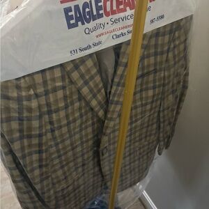 Brooks Brothers Navy and White Checkered Blazer